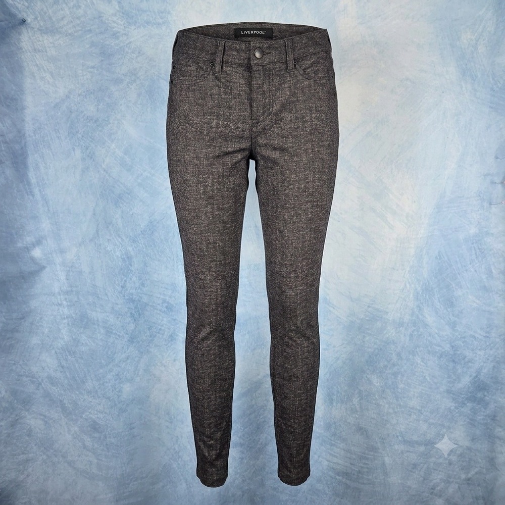 Liverpool Los Angeles Gia Glider Ankle Skinny Pants Grey Tweed Womens 4/27